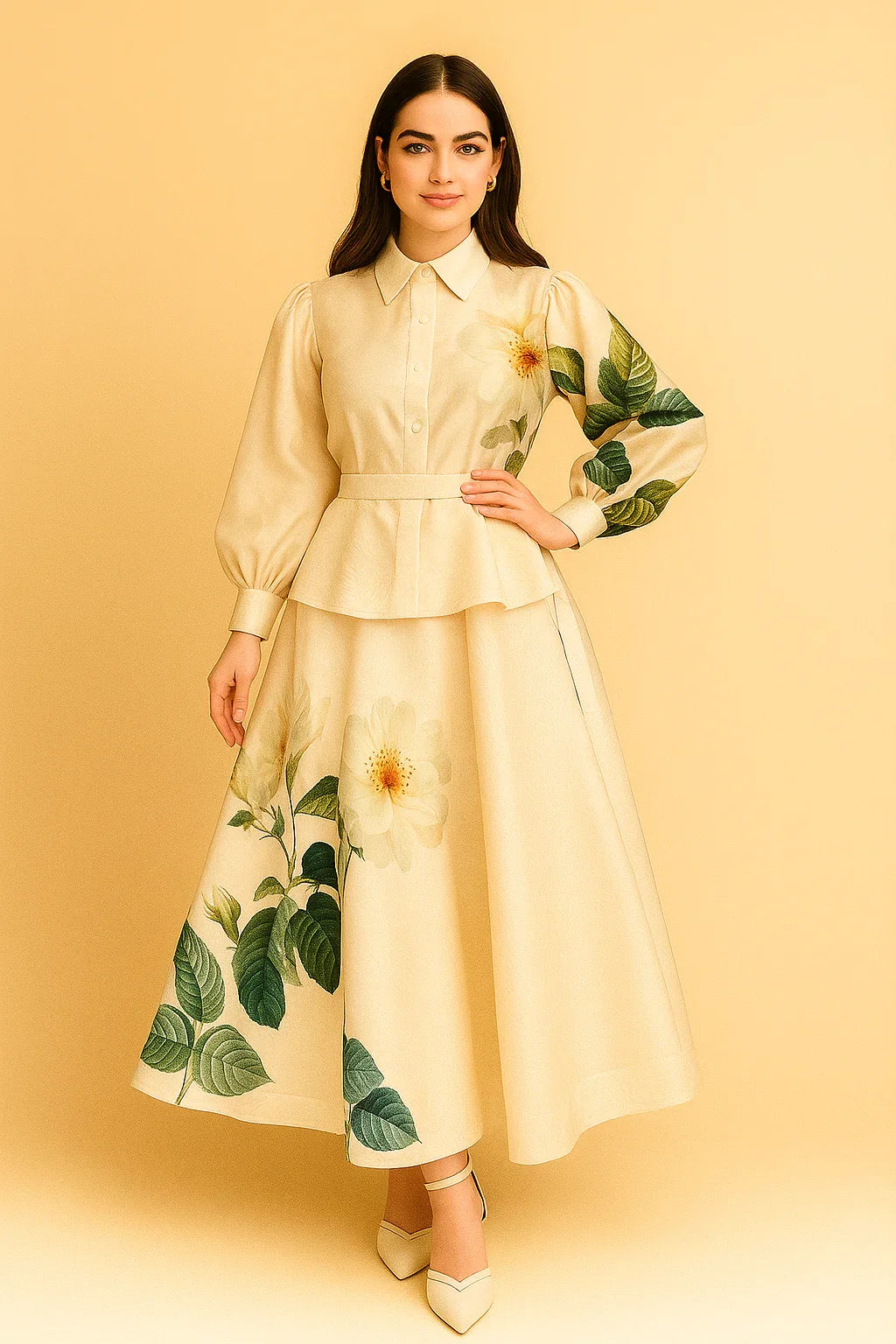 Beige and green Dolce set