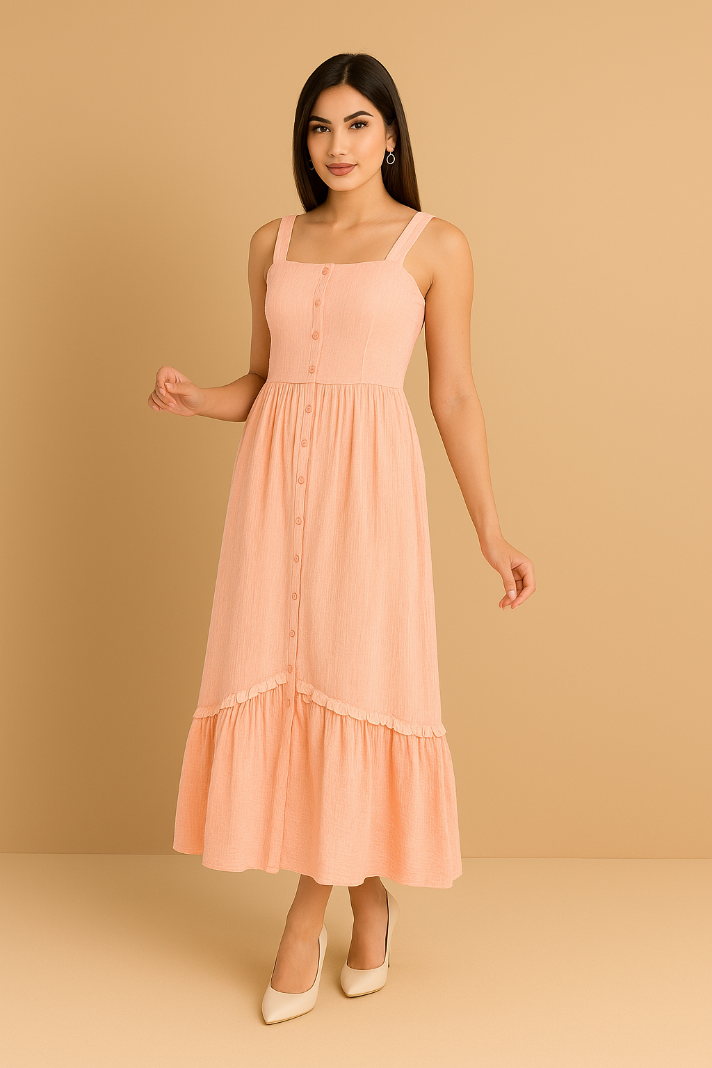 melon cut dress