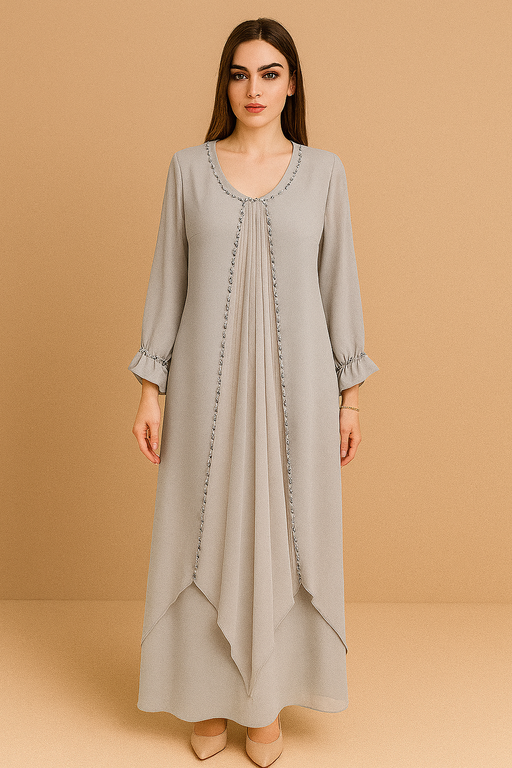 Long beige dress
