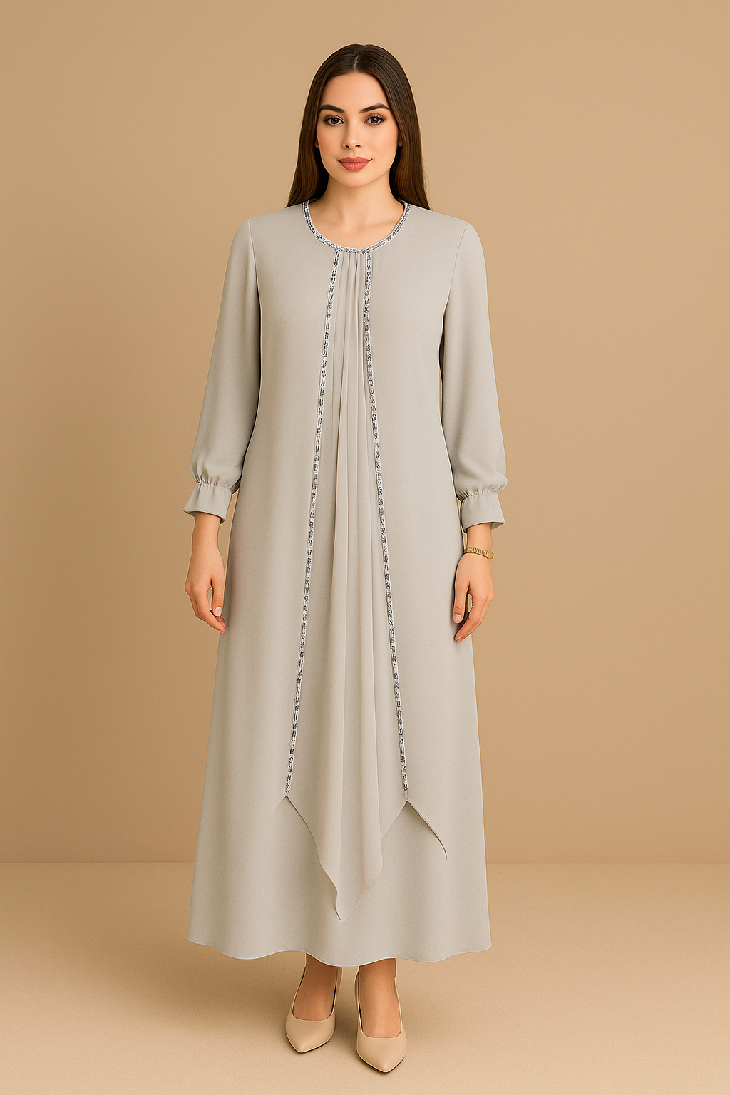 Long beige dress