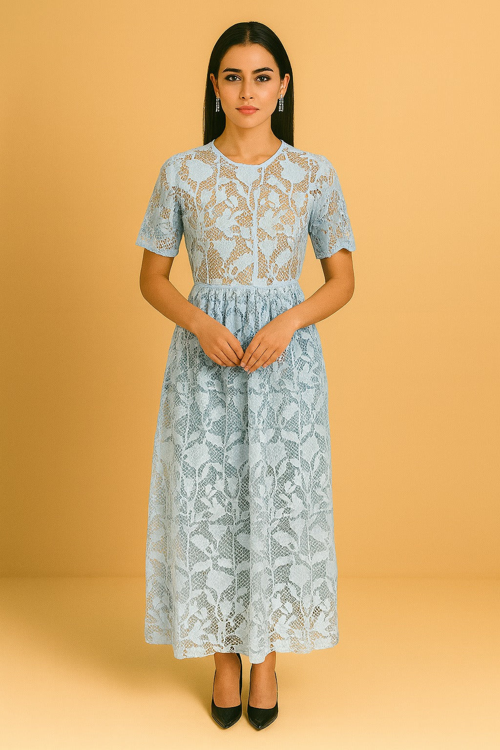 Lace Dress - Sky Blue