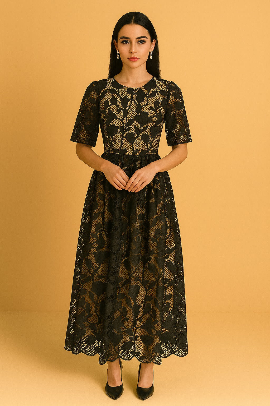 Lace Dress - Black